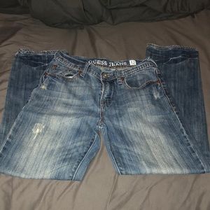 Guess Size 12 Distressed Slim Straight Jeans